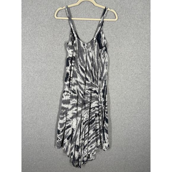 Papa Vancouver Jumpsuit Womens Small Gray Tie Dye Wide Leg Crop Boho Vacation - Picture 7 of 13